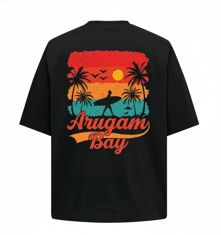 Custom printed t-shirt with Arugam Bay design